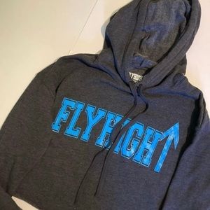 Crop Hoodie! FLYHIGH⬆️ Clothing Brand! Size S
"Grey/Fluorescent Blue”